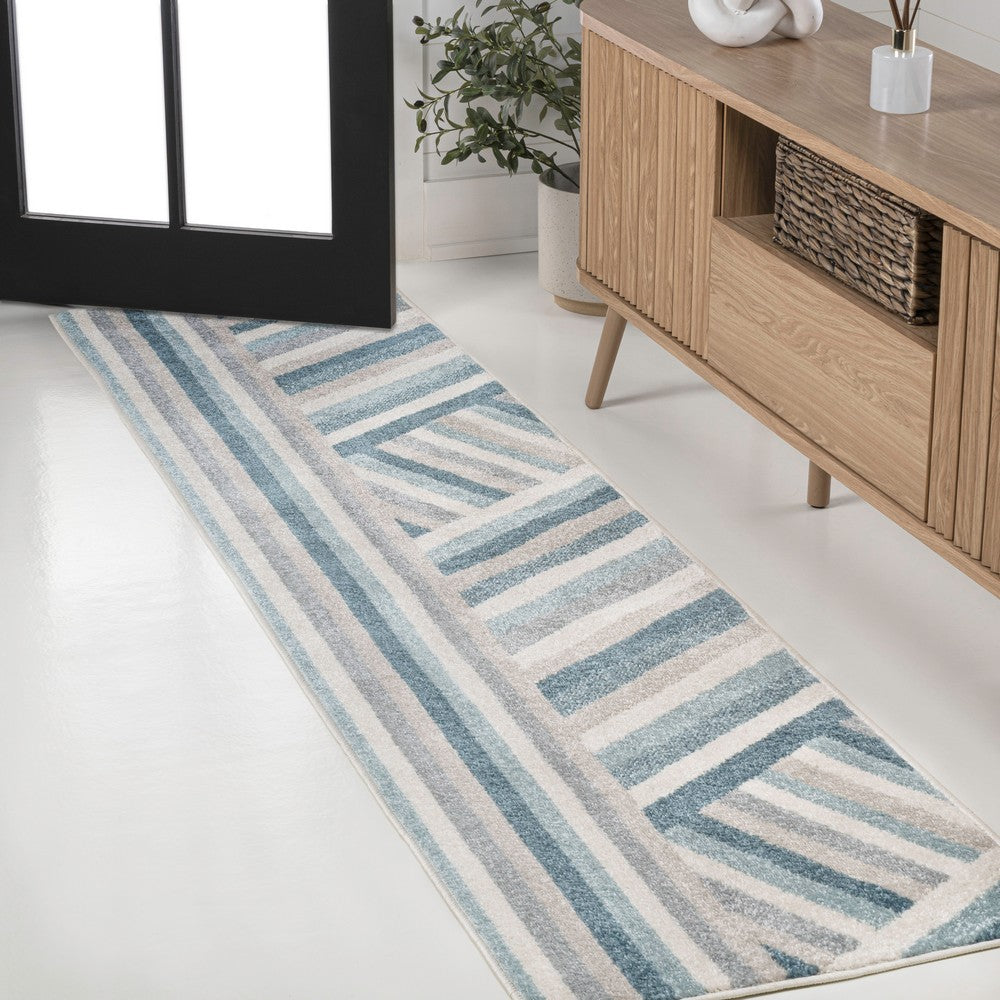 Naz Rainbow Contemporary Stripe Area Rug