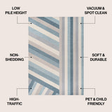 Naz Rainbow Contemporary Stripe Area Rug