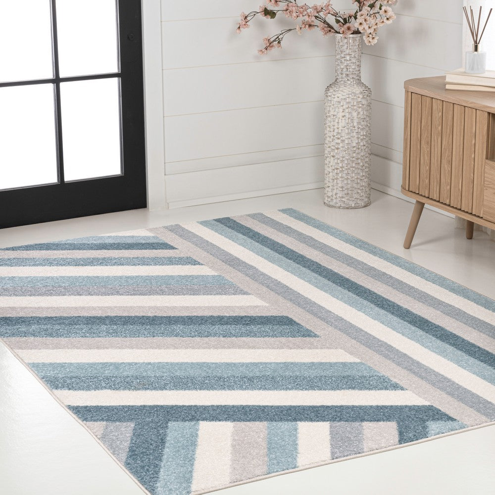Naz Rainbow Contemporary Stripe Area Rug