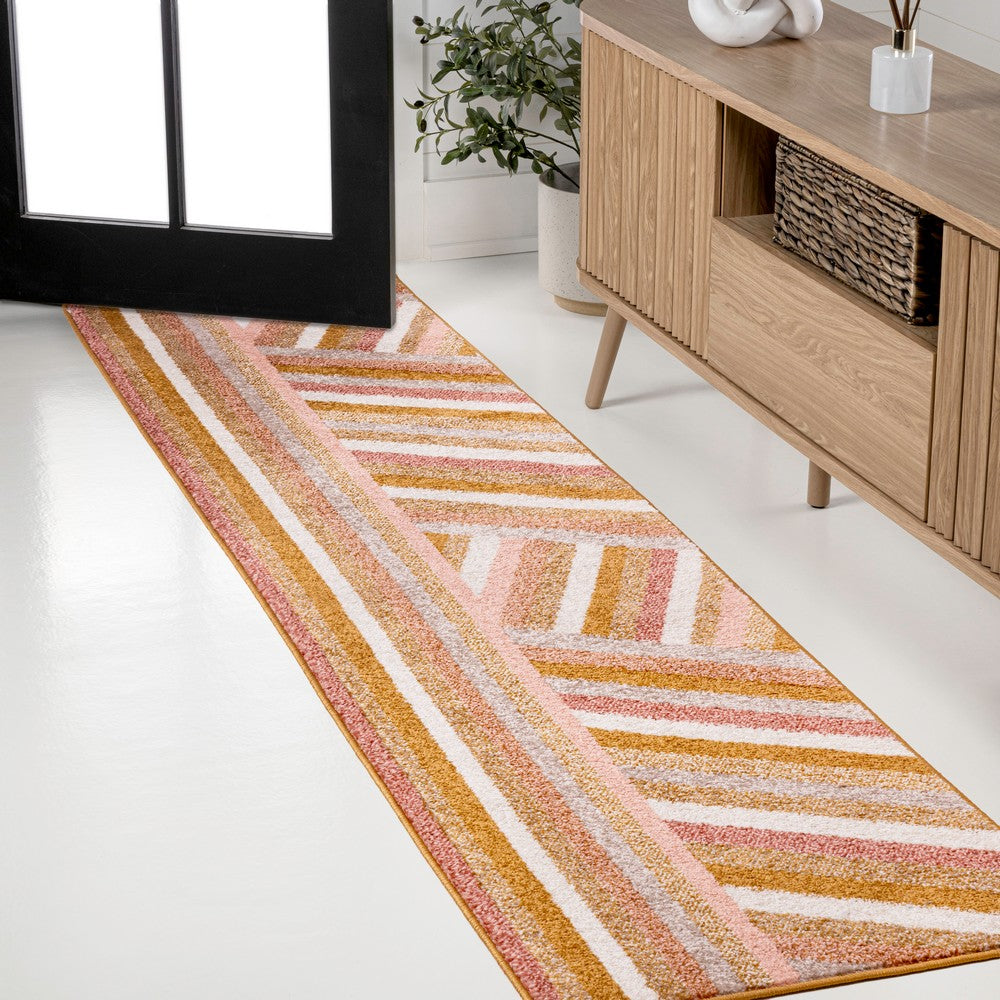 Naz Rainbow Contemporary Stripe Area Rug