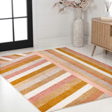 Naz Rainbow Contemporary Stripe Area Rug
