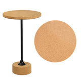 Rock 23.5" Contemporary Minimalist Metal/Cork Round End Table