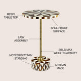 Bramble 23.5" Contemporary Minimalist Metal/Resin Round End Table