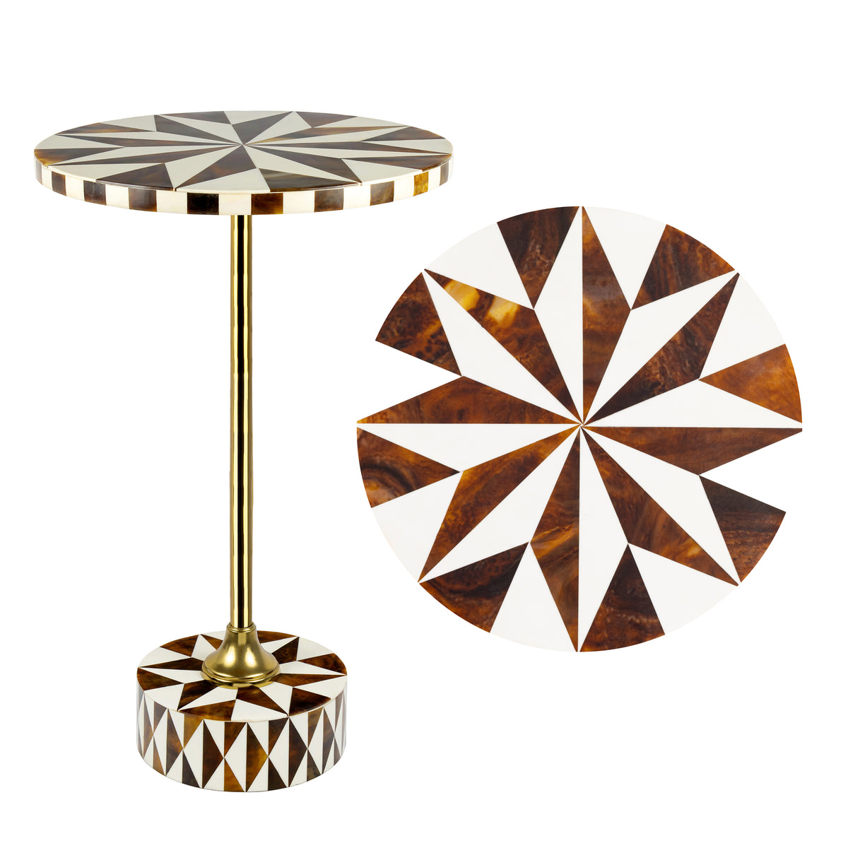 Bramble 23.5" Contemporary Minimalist Metal/Resin Round End Table