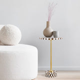 Bramble 23.5" Contemporary Minimalist Metal/Resin Round End Table