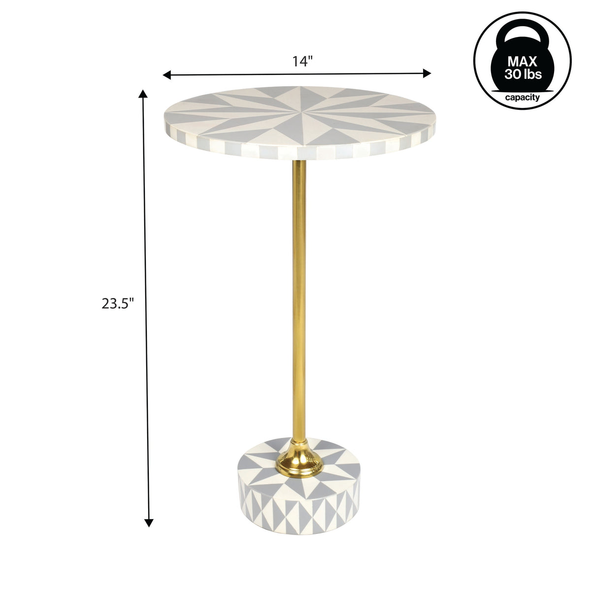 Bramble 23.5" Contemporary Minimalist Metal/Resin Round End Table