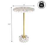 Bramble 23.5" Contemporary Minimalist Metal/Resin Round End Table
