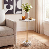 Bramble 23.5" Contemporary Minimalist Metal/Resin Round End Table