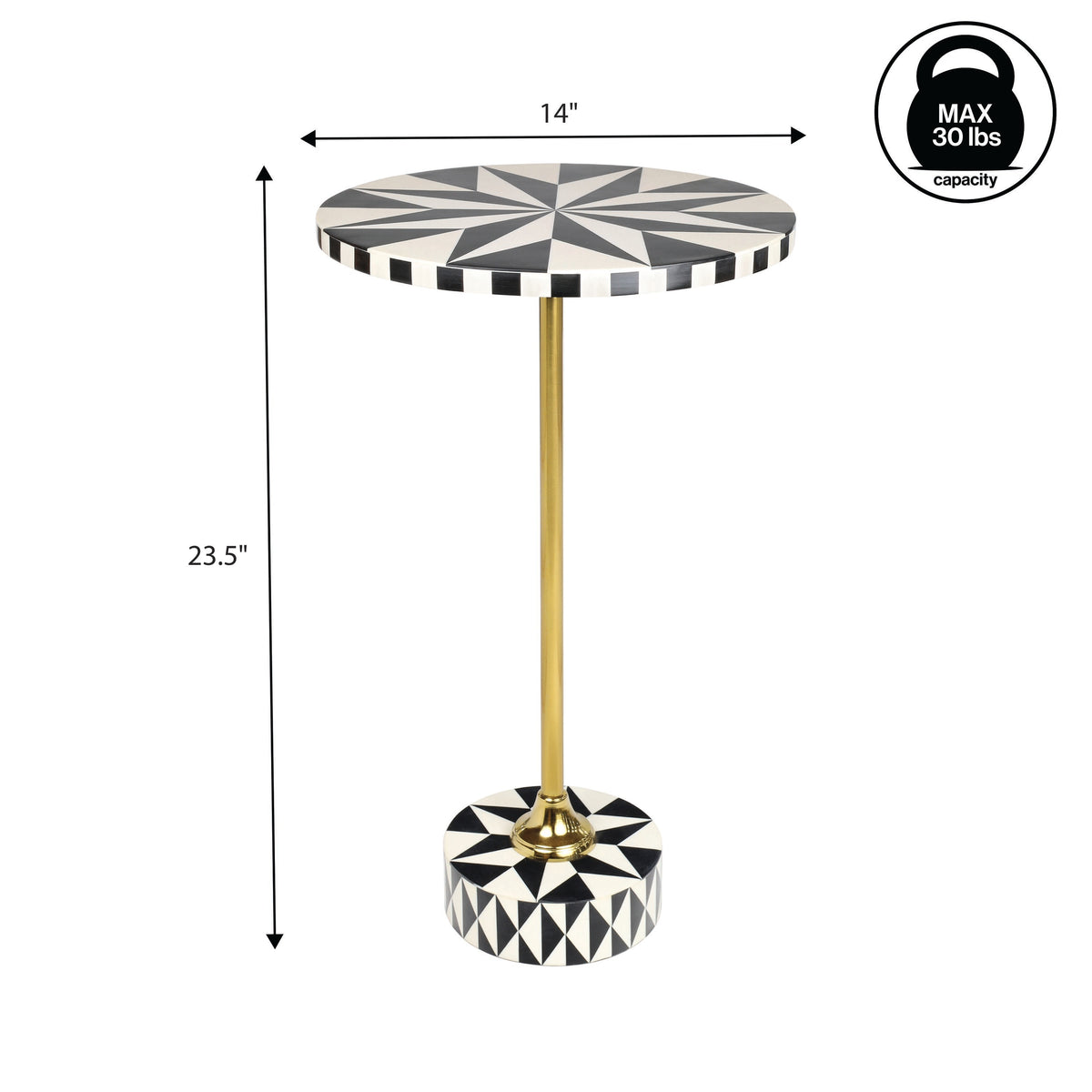 Bramble 23.5" Contemporary Minimalist Metal/Resin Round End Table