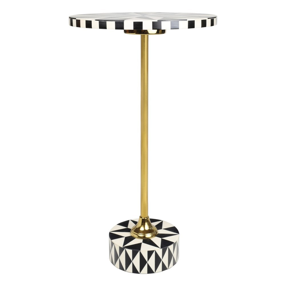 Bramble 23.5" Contemporary Minimalist Metal/Resin Round End Table