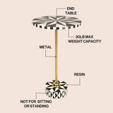 Bramble 23.5" Contemporary Minimalist Metal/Resin Round End Table