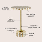 Skyler 23.5" Contemporary Minimalist Metal/Resin Round End Table