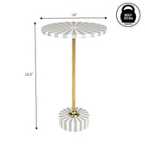 Skyler 23.5" Contemporary Minimalist Metal/Resin Round End Table