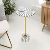 Skyler 23.5" Contemporary Minimalist Metal/Resin Round End Table
