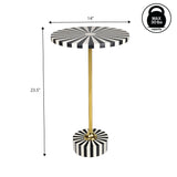 Skyler 23.5" Contemporary Minimalist Metal/Resin Round End Table