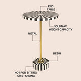 Skyler 23.5" Contemporary Minimalist Metal/Resin Round End Table