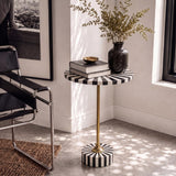Skyler 23.5" Contemporary Minimalist Metal/Resin Round End Table
