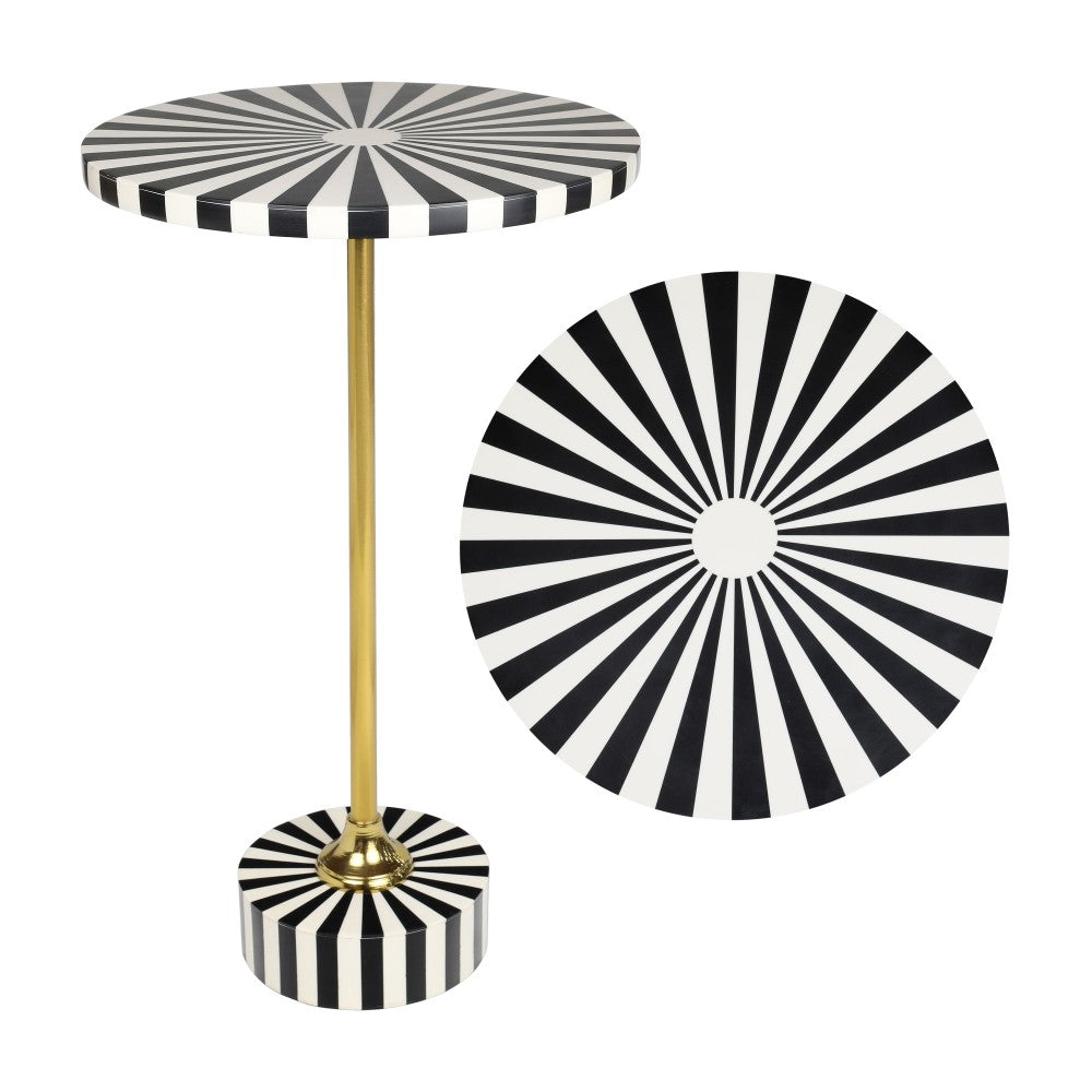 Skyler 23.5" Contemporary Minimalist Metal/Resin Round End Table