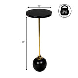 Stone 26" Modern Glam Metal/Resin Mosaic Pedestal Drink Table