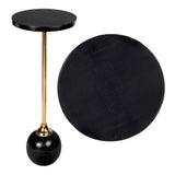 Stone 26" Modern Glam Metal/Resin Mosaic Pedestal Drink Table