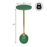 Stone 26" Modern Glam Metal/Resin Mosaic Pedestal Drink Table