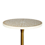 Brook 25" Modern Bohemian Metal/Resin Inlay Top End Table