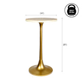 Brook 25" Modern Bohemian Metal/Resin Inlay Top End Table