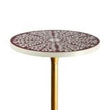 Brook 25" Modern Bohemian Metal/Resin Inlay Top End Table