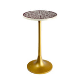 Brook 25" Modern Bohemian Metal/Resin Inlay Top End Table