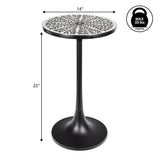Brook 25" Modern Bohemian Metal/Resin Inlay Top End Table