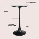Brook 25" Modern Bohemian Metal/Resin Inlay Top End Table