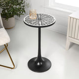 Brook 25" Modern Bohemian Metal/Resin Inlay Top End Table
