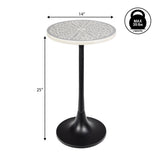 Brook 25" Modern Bohemian Metal/Resin Inlay Top End Table