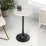Brook 25" Modern Bohemian Metal/Resin Inlay Top End Table