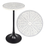 Brook 25" Modern Bohemian Metal/Resin Inlay Top End Table
