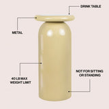 Glen 22.75" Mid-Century Modern Metal Sleek Cylinder Drink Table