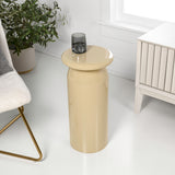 Glen 22.75" Mid-Century Modern Metal Sleek Cylinder Drink Table