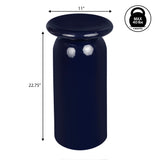 Glen 22.75" Mid-Century Modern Metal Sleek Cylinder Drink Table