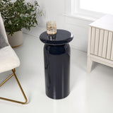 Glen 22.75" Mid-Century Modern Metal Sleek Cylinder Drink Table