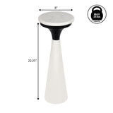 Dew 22.25" Mid-Century Glam Retro Metal Drink Table with Marble Top