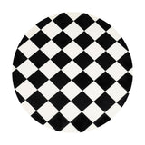 Falix 24" Art Deco Metal/Resin Checkerboard Round Drink Table
