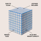 Tigran 18" Modern Bohemian Ceramic Tiled Rectangle End Table
