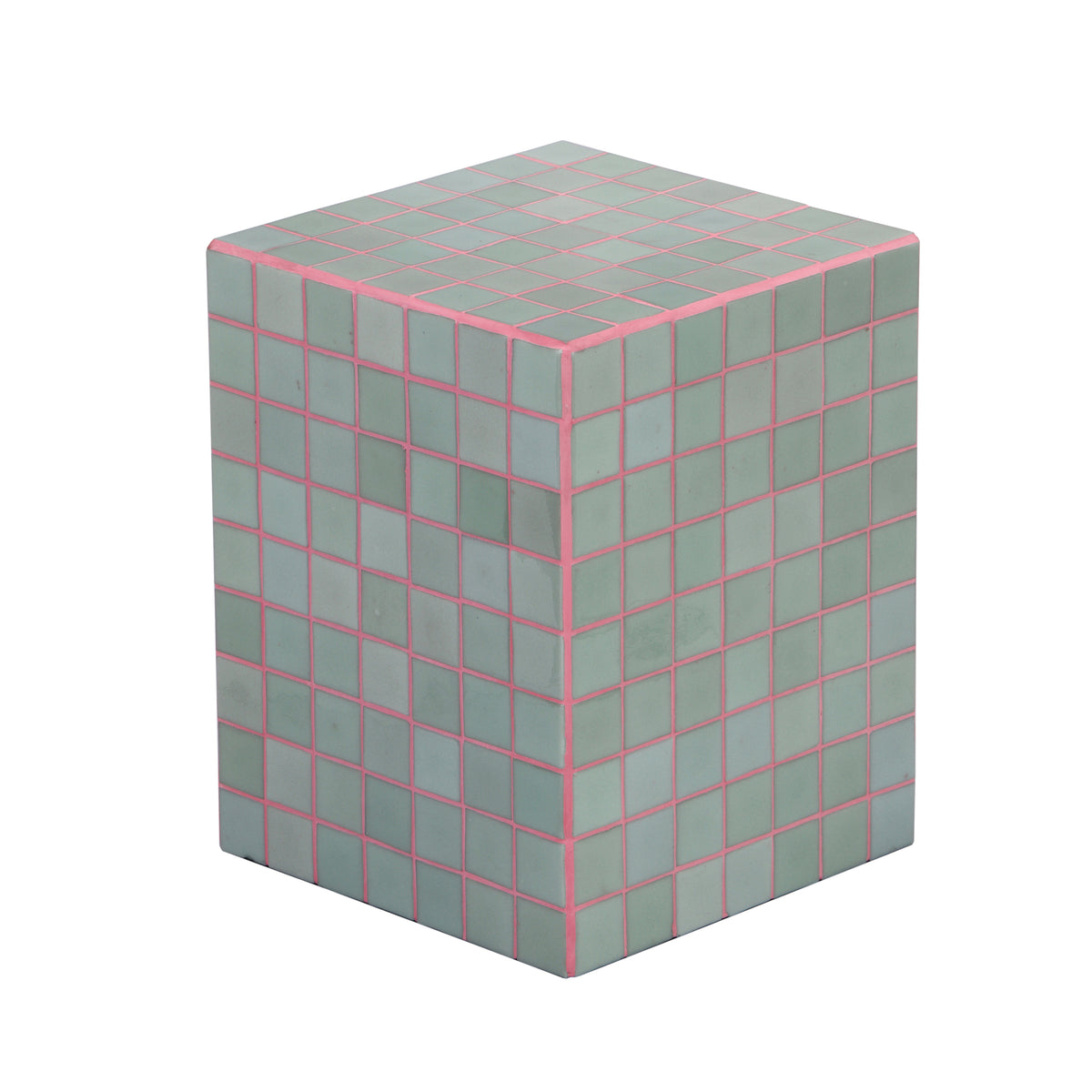 Tigran 18" Modern Bohemian Ceramic Tiled Rectangle End Table