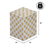 Tigran 18" Modern Bohemian Ceramic Tiled Rectangle End Table
