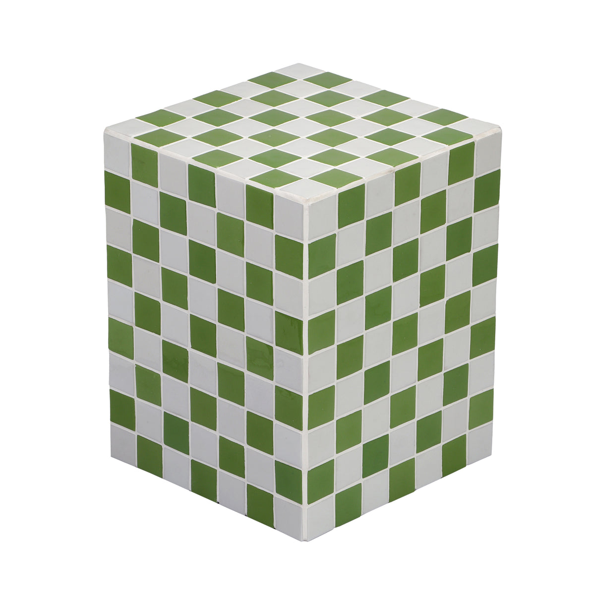 Tigran 18" Modern Bohemian Ceramic Tiled Rectangle End Table