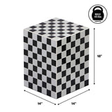 Tigran 18" Modern Bohemian Ceramic Tiled Rectangle End Table