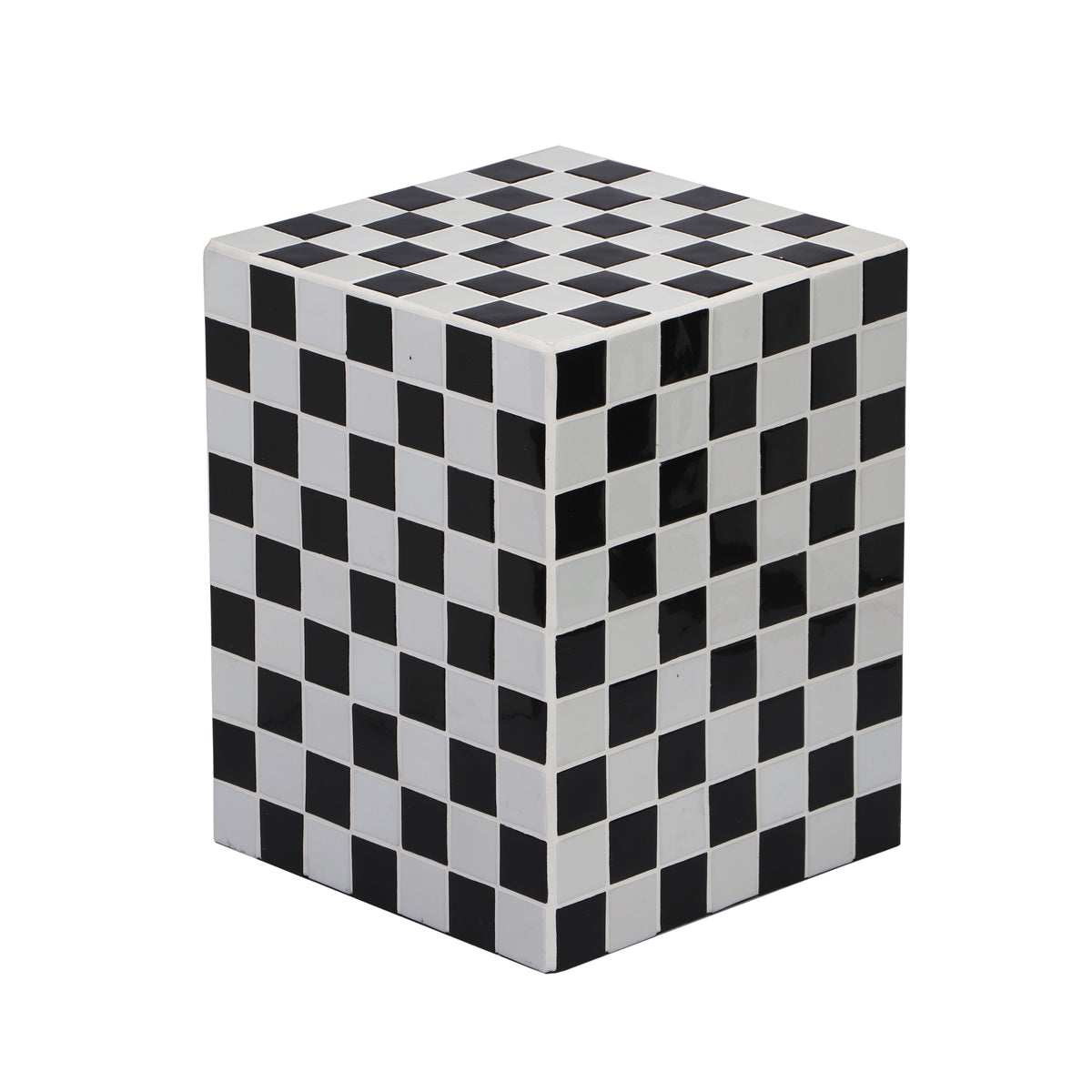 Tigran 18" Modern Bohemian Ceramic Tiled Rectangle End Table