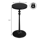 Orva 19.5" Art Deco Classic Pedestal Round Metal Drink Table and Decorative End Table