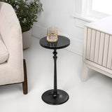 Orva 19.5" Art Deco Classic Pedestal Round Metal Drink Table and Decorative End Table