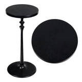 Orva 19.5" Art Deco Classic Pedestal Round Metal Drink Table and Decorative End Table